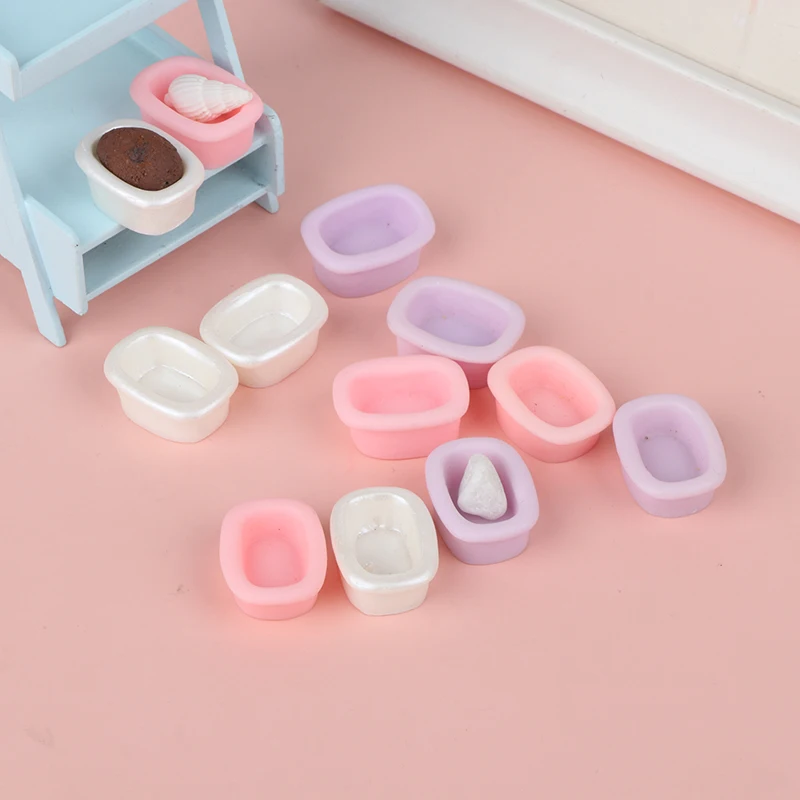 

4Pcs 1:12 Dollhouse Miniature Storage Basket Simulation Bathtub Tub Model Home Decor Toy Doll House Accessories