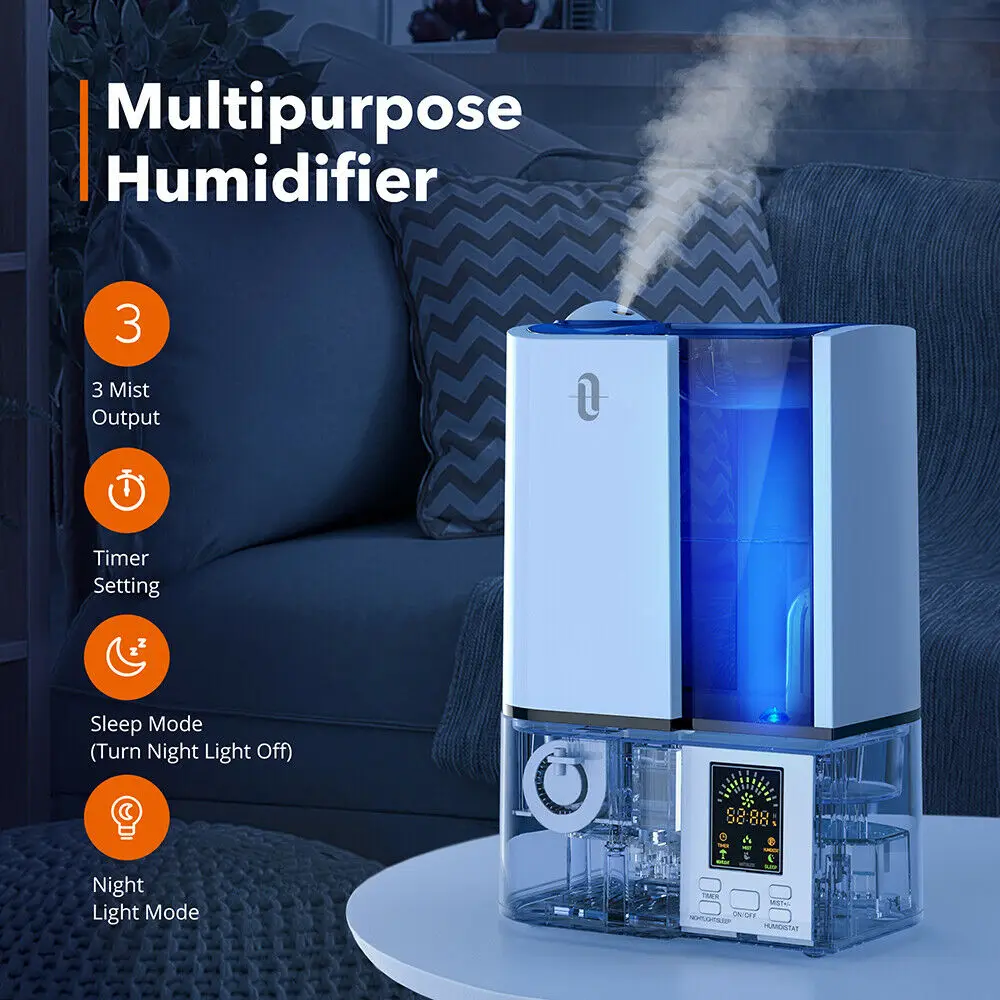 TaoTronics 120V Mist Humidifier TT-AH001 4L Quiet Ultrasonic Cool Desk Air with Three Modes 360° Nozzle Auto Shut-Off | Бытовая