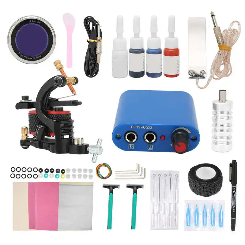 

Tattoo Machine Kit Professional Foot Pedal Grommet Silicone Tattoo Practice Skin Tattoo Kit for Beginner for Tattoo for