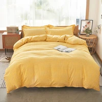 evich polyester yellow white square bedding sets superior quality 3pcs single queen size pillowcase home textile for spring