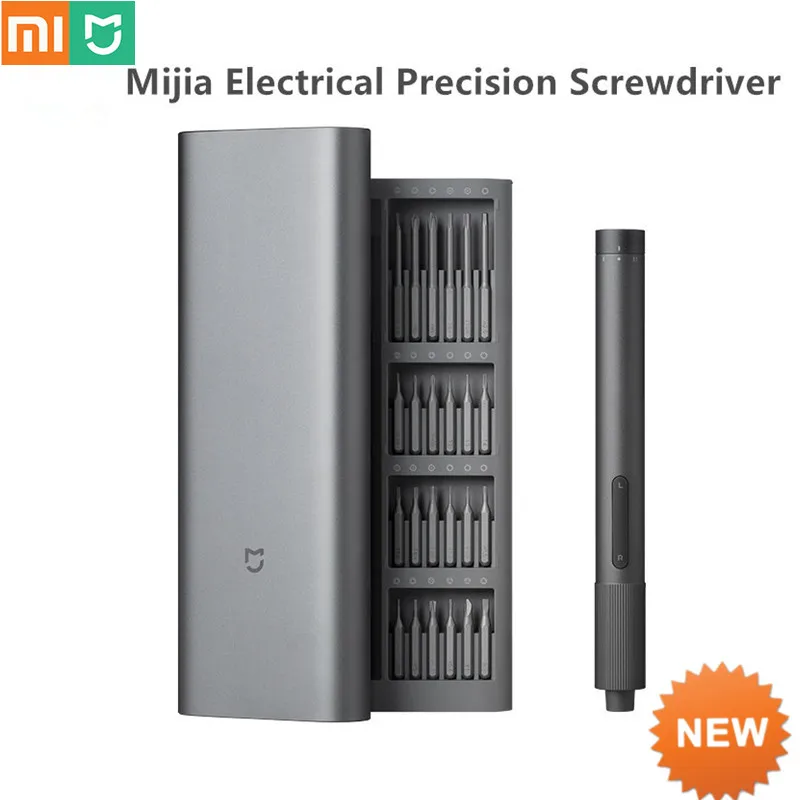 

2020 Xiaomi Mijia Electrical Precision Screwdriver Kit 2 Gear Torque 400 Screw 1 Type-C Rechargeable Magnetic Aluminum Case Box