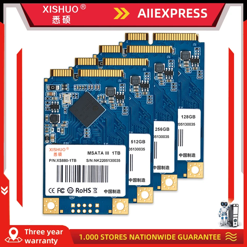 Xishuo Wholesale Cheap MSATA SSD 128GB 256GB 512GB 1TB Internal SSD Drive For Laptop and Pos Machine