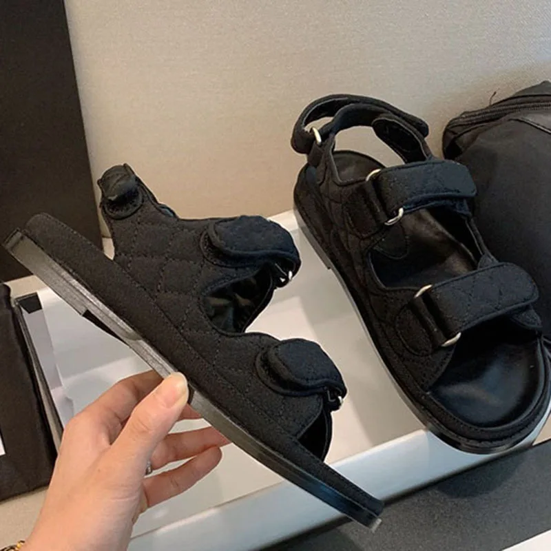 2023 Summer Sandals Women Casual Flat Holiday Beach Shoes Woman Peep Toe Hook Thick Sole Sandalias Fashion Comfort Sandals