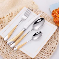 stainless steel cutlery set gold cutlery stainless steel cutlery set silverware cutlery full set fork spoon knife set kitchen cu