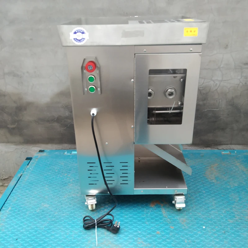 Коммерческая машина для резки мяса электрическая с двумя лезвиями