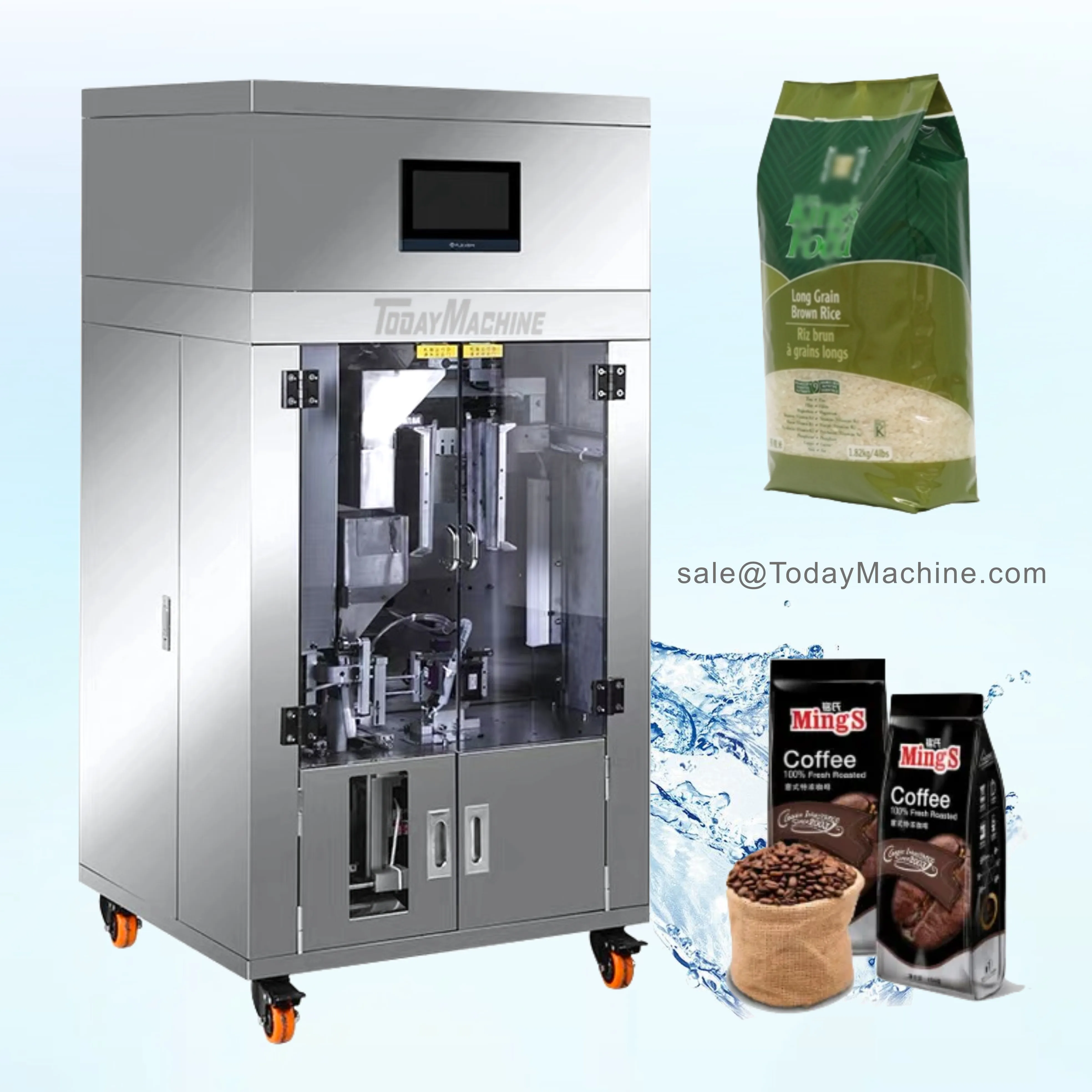 Автоматическая машина для запечатывания пакетов с жидкостью. Машина наполнения