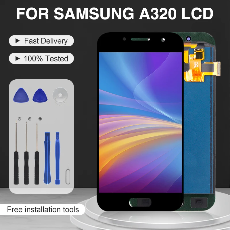 

Catteny 4,7 дюймов для Samsung Galaxy A320 LCD A3 2017 дисплей с сенсорной панелью дигитайзер в сборе сменный экран A320F