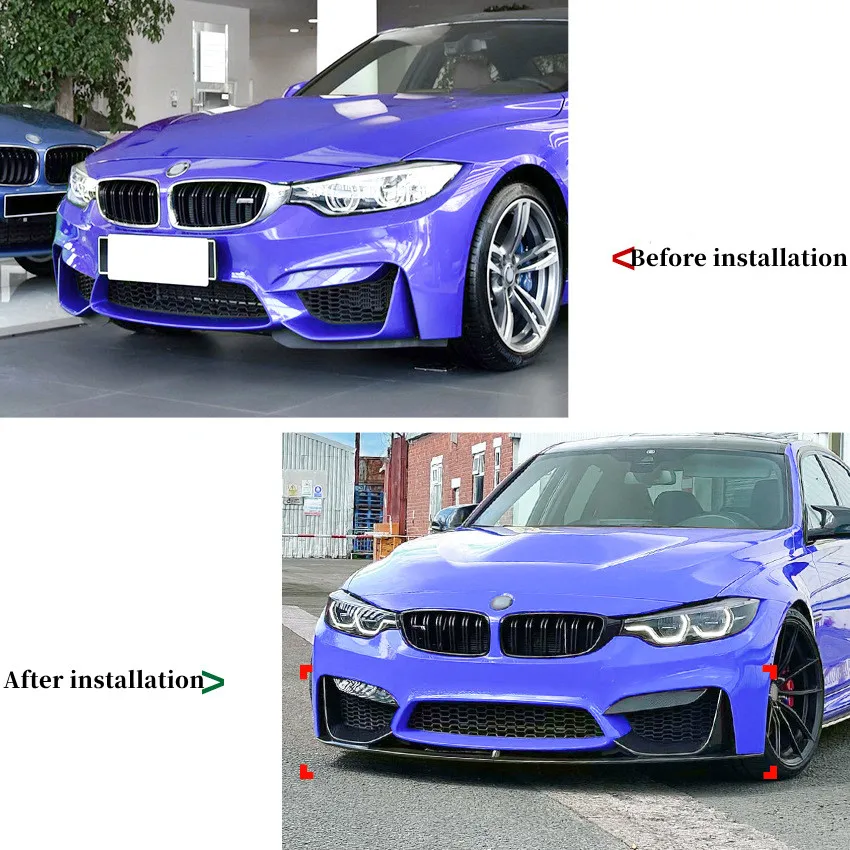 Фото Для BMW 3 серии 4 серии M3 M4 F80 F81 F82 F83 Автомобильный передний бампер, спойлер на подбородок, обновленный внешний обвес, автомобильные детали, аксессуары №3