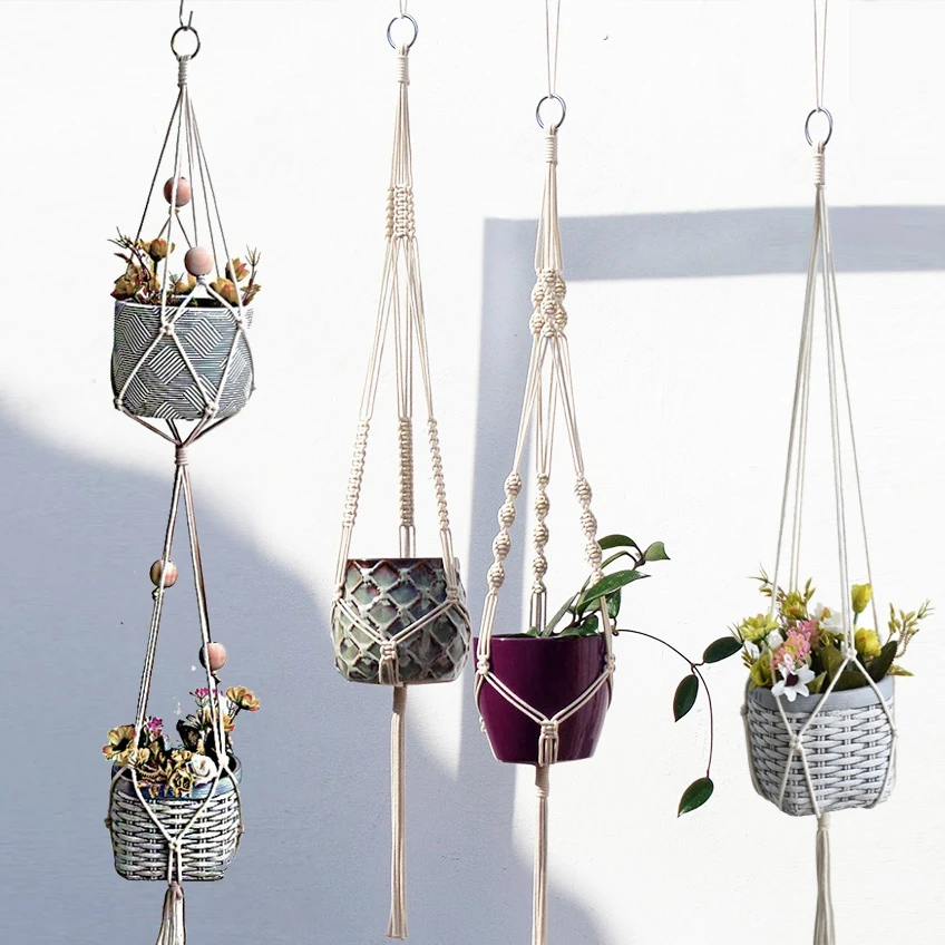 

Good quality handmade bacony pot macrame plant holder indoor pot hanger
