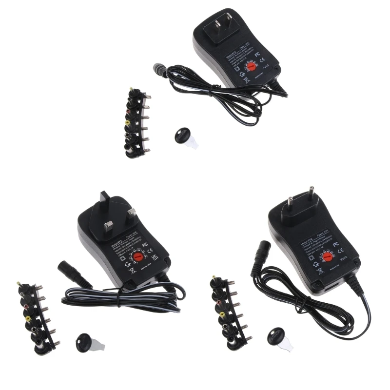 

N58E 30W AC/DC Adapter with 6 Tips All-in-one Switching Power Supply Multifunctional AC100-240V to DC3-12V for Household