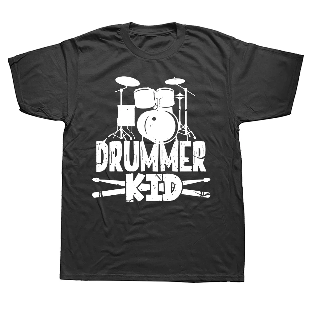 

Kids Drummer Kid Funny Drum Set T Shirt Graphic Cotton Streetwear Short Sleeve Birthday Gifts Summer Style T-shirt Mens Clothing