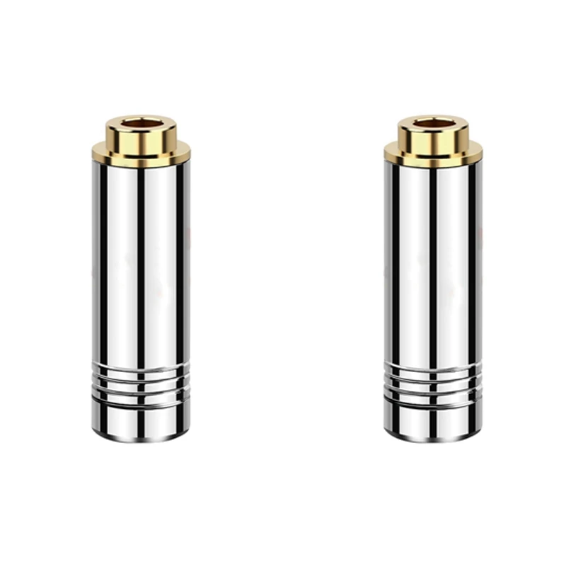 

2X Female Jack Audio Plug Balanced Stereo Earphone 4.4Mm 5 Pole Metal Adapter Wire Connector For Headphone Silver