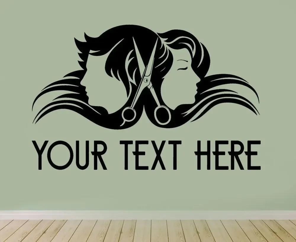 Виниловая наклейка на стену для салона красоты и парикмахерской художественное