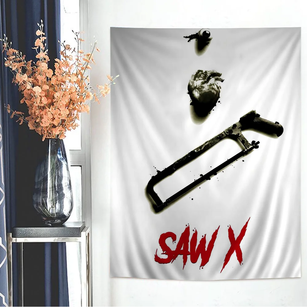Horror Movie Saw Printed Large Wall Tapestry Hanging Tarot Hippie Rugs Dorm Cheap