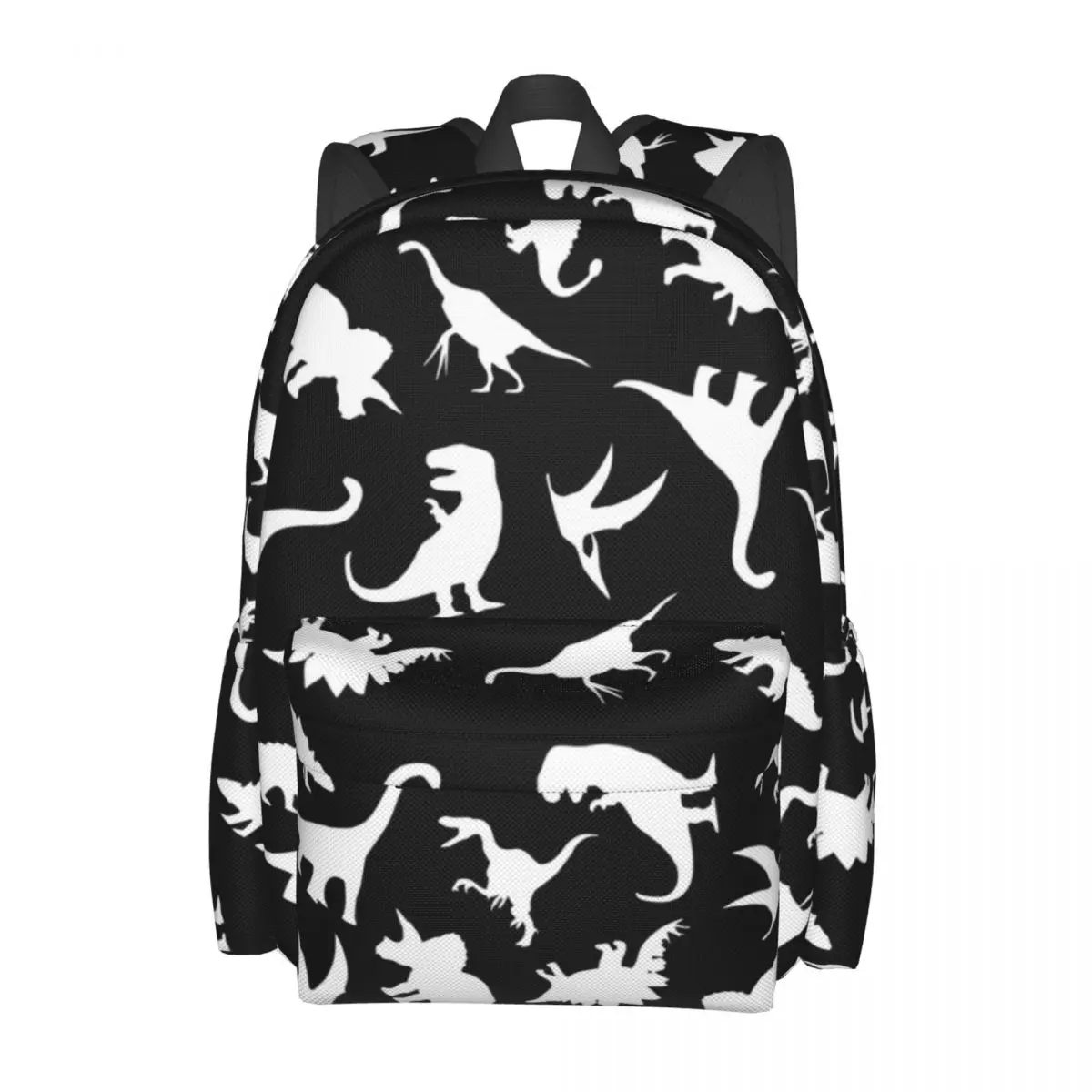 

Fun Dinosaur Backpack White And Black Trekking Backpacks Boy Custom Large High School Bags Stylish Rucksack