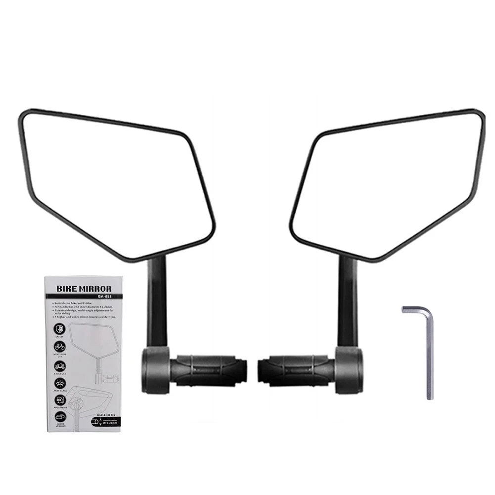 

Bike Mirror Bicycle Riding Wide Range Mirror Rod Mirror Save Space Flat Lens Rear View Sight Reflector Angle Adjustable