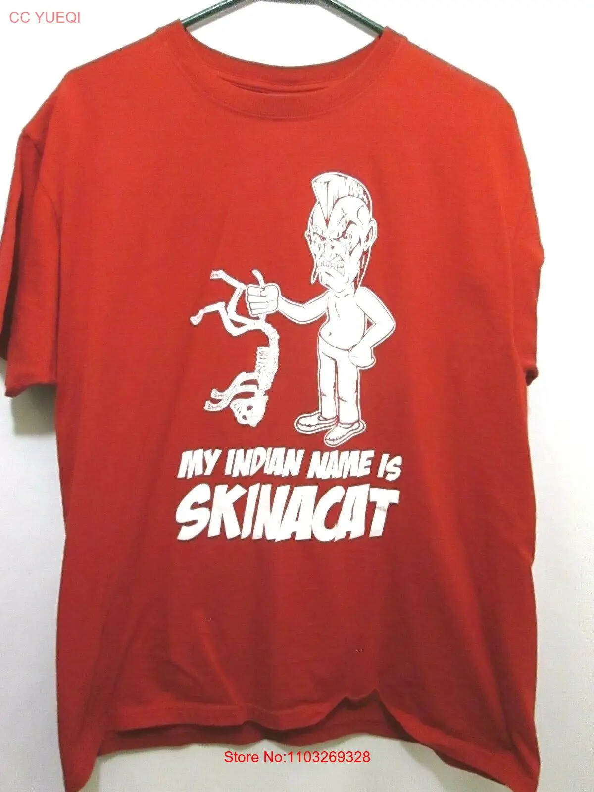 RED NATION MY INDIAN NAME IS SKINACAT взрослая футболка LARGE/L