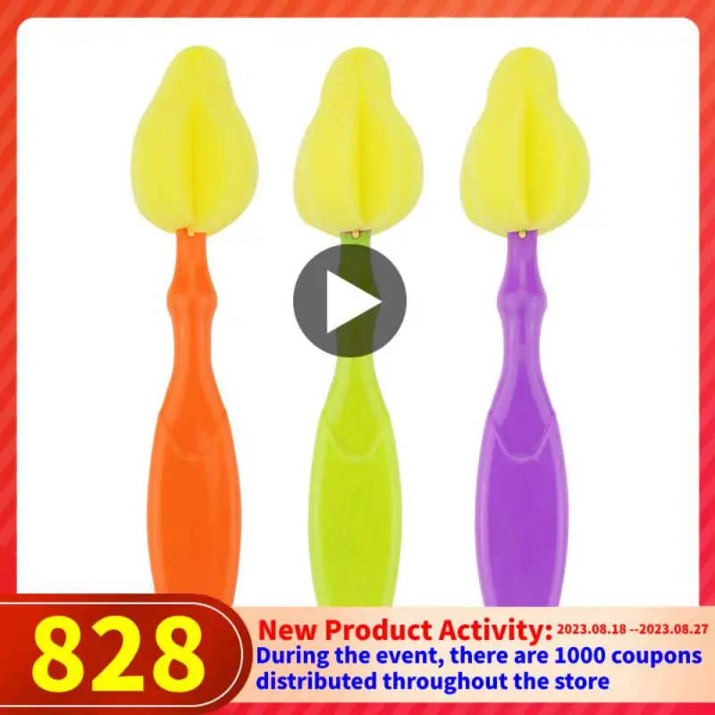 Random Color Rotating Sponge Baby Nipple Brush Babies Teat Cleaning Feeding Bottle Brushes Infant Pacifier Kids Clean Tool