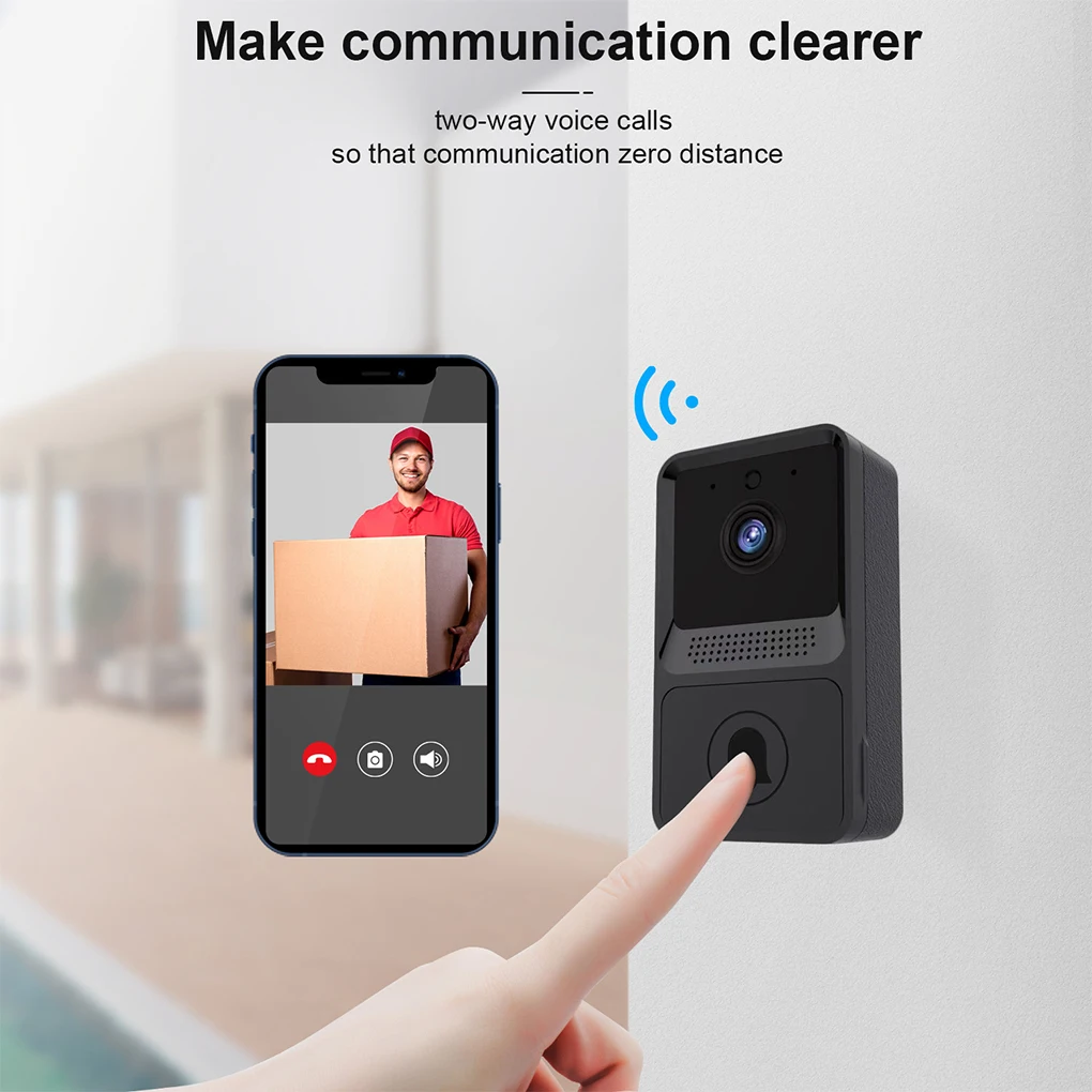 

Умный дверной звонок HD Wi-Fi с функцией ночного видения