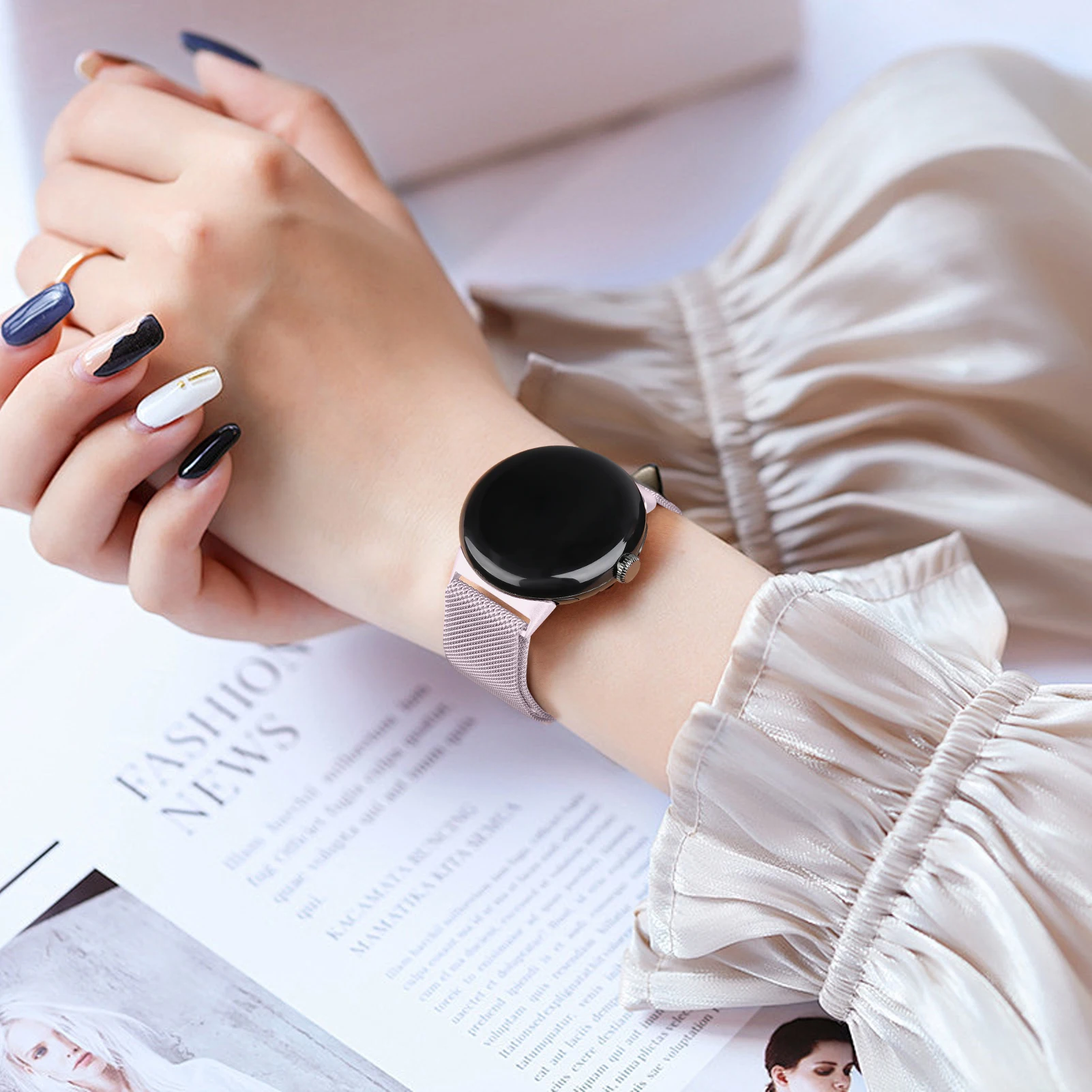 Миланский ремешок для Google Pixel Watch 5 45 мм 41 мм, браслет из нержавеющей стали с магнитной застежкой для Pixel Watch 5 4 3 2 1. (art.: 3920dd3a1d68a) - 3920dd3a1d68a