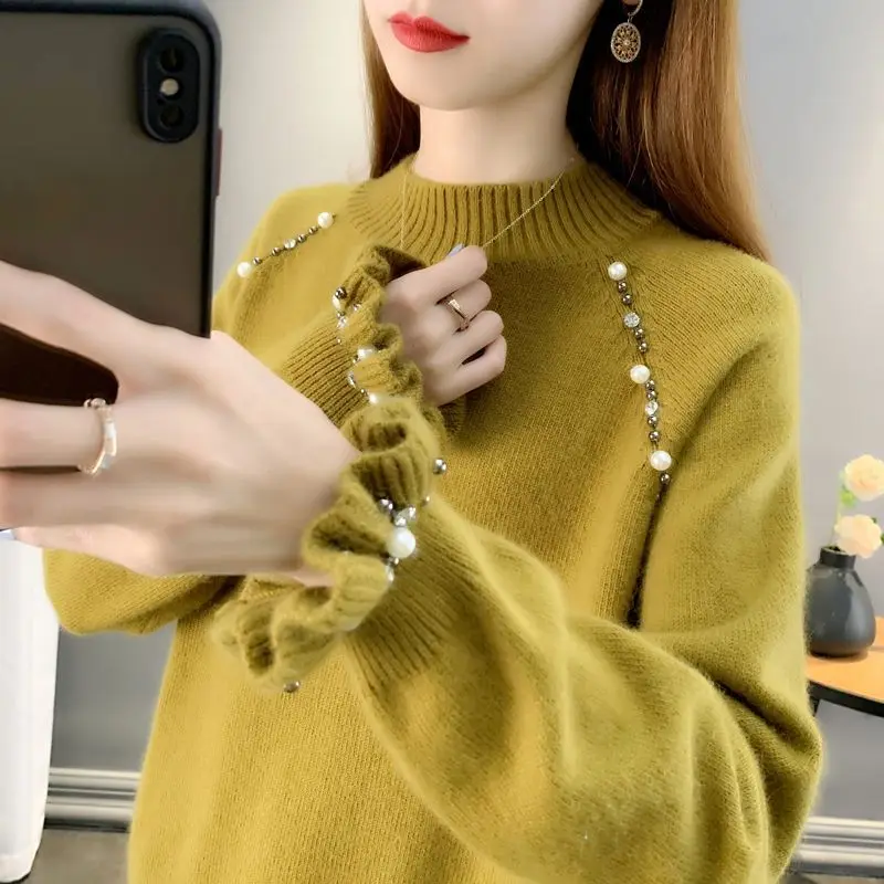 

Модный вязаный свитер, женские однотонные толстые пуловеры, женский свитер с длинным рукавом и высоким воротником, женские свитера, женский свитер Q630