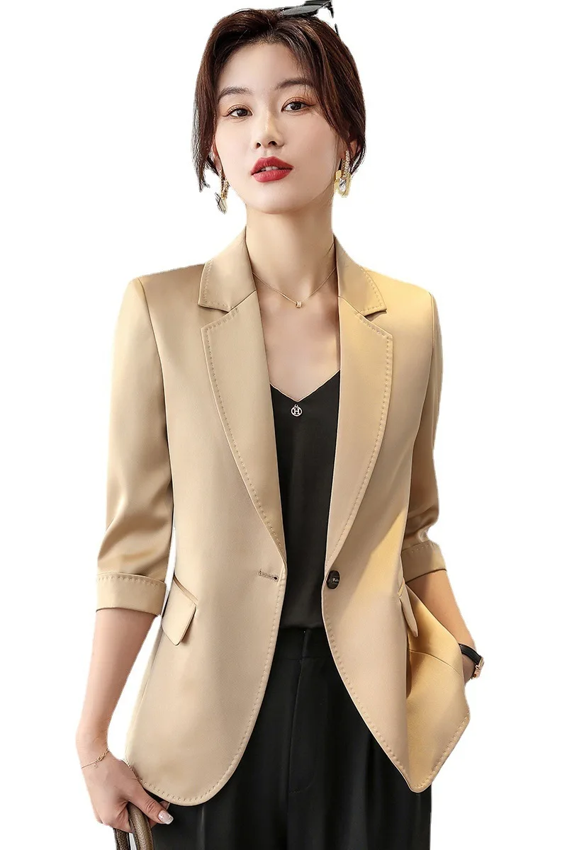Spring Summer Women Blazer Coat Work Wear Jackets Fashion Temperament Blaser New Casual Office Ladies Outwear Tops