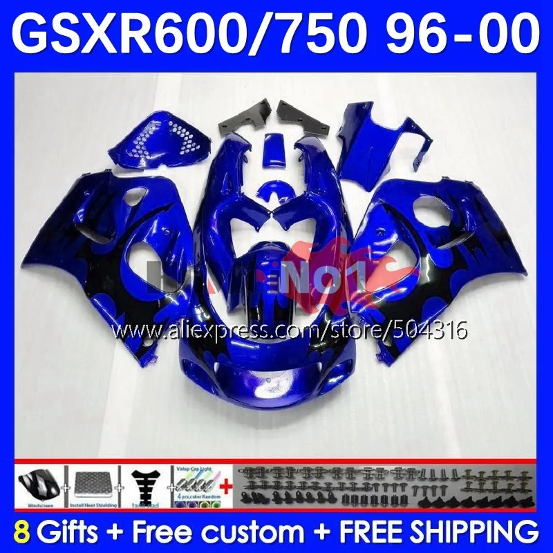 

Bodys Kit For SRAD GSXR 750 600 CC GSXR-600 11No.128 GSXR750 blue flames GSXR600 96 97 98 99 00 1996 1997 1998 1999 2000 Fairing