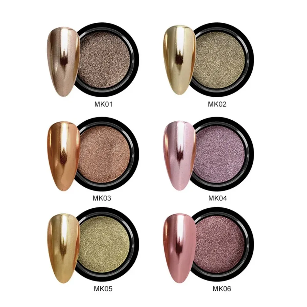 Bubble Nails золотистый зеркальный порошок Волшебное зеркало блеск для ногтей