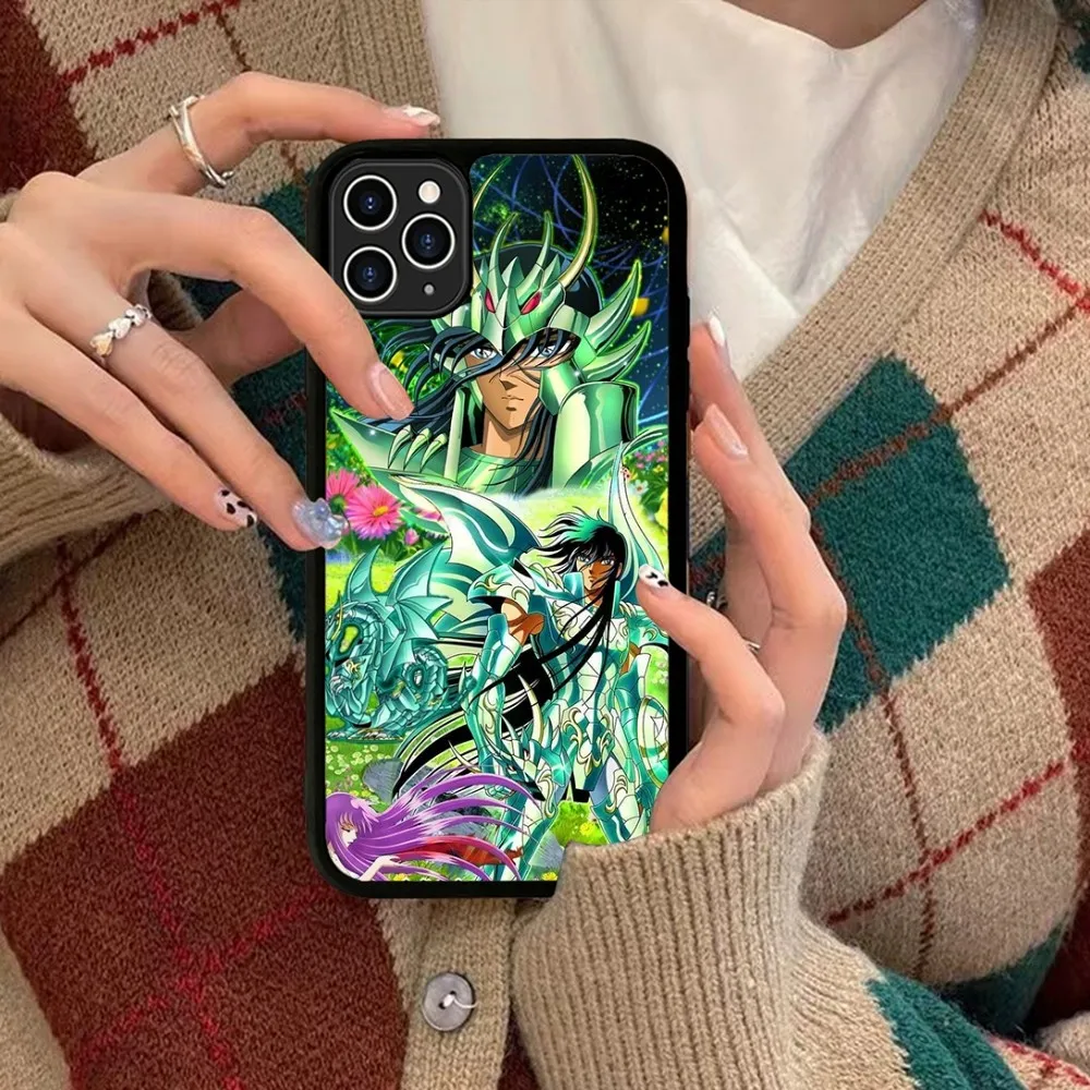 Saint Seiya Anime Black Phone Case Silicone PC+TPU For iPhone 11 12 13 14 15 16 Plus Pro Max Cover