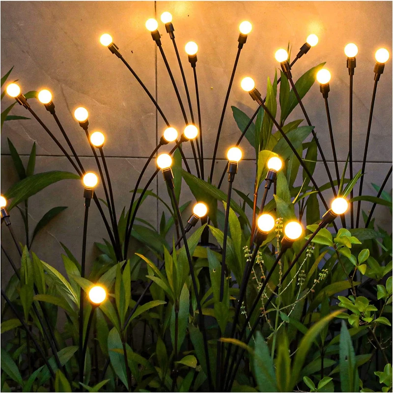 

2Pack LED Solar Powered Firefly Lights Outdoor Waterproof IP65 Vibrant Garden Lights for Patio Pathway Decoration Warm RGB