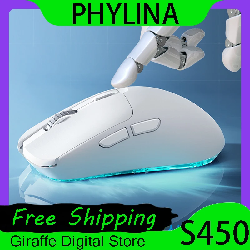 Беспроводная игровая мышь Phylina S450 PAW3395 2 4 ГГц два режима очень долгий срок службы