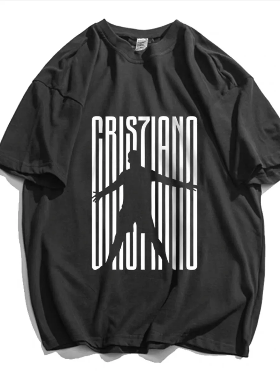 Футболка с принтом Роналду CR7 для мальчиков повседневный удобный Свободный Топ