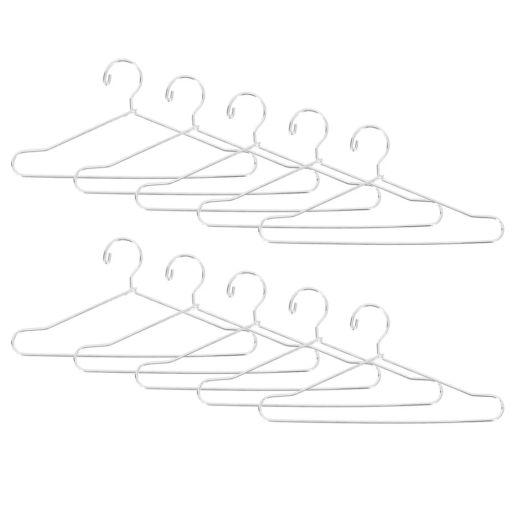 

10pcs Clothes Pet Apparel Hangers Clothes Small Hangers Metal Hangers