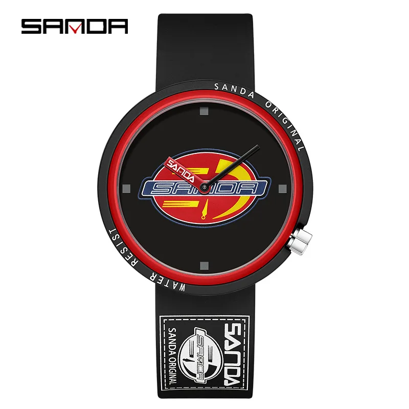 

Sanda 3202 Cheap Price Hot Sale Soft Silicone Strap Waterproof Round Dial Quartz Movement Teenagers Wrist Analog Sport Watch
