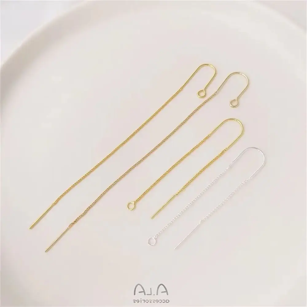 U-образные серьги из серебра 925 пробы серьги-иглы золота 14 карат 18 аксессуары для