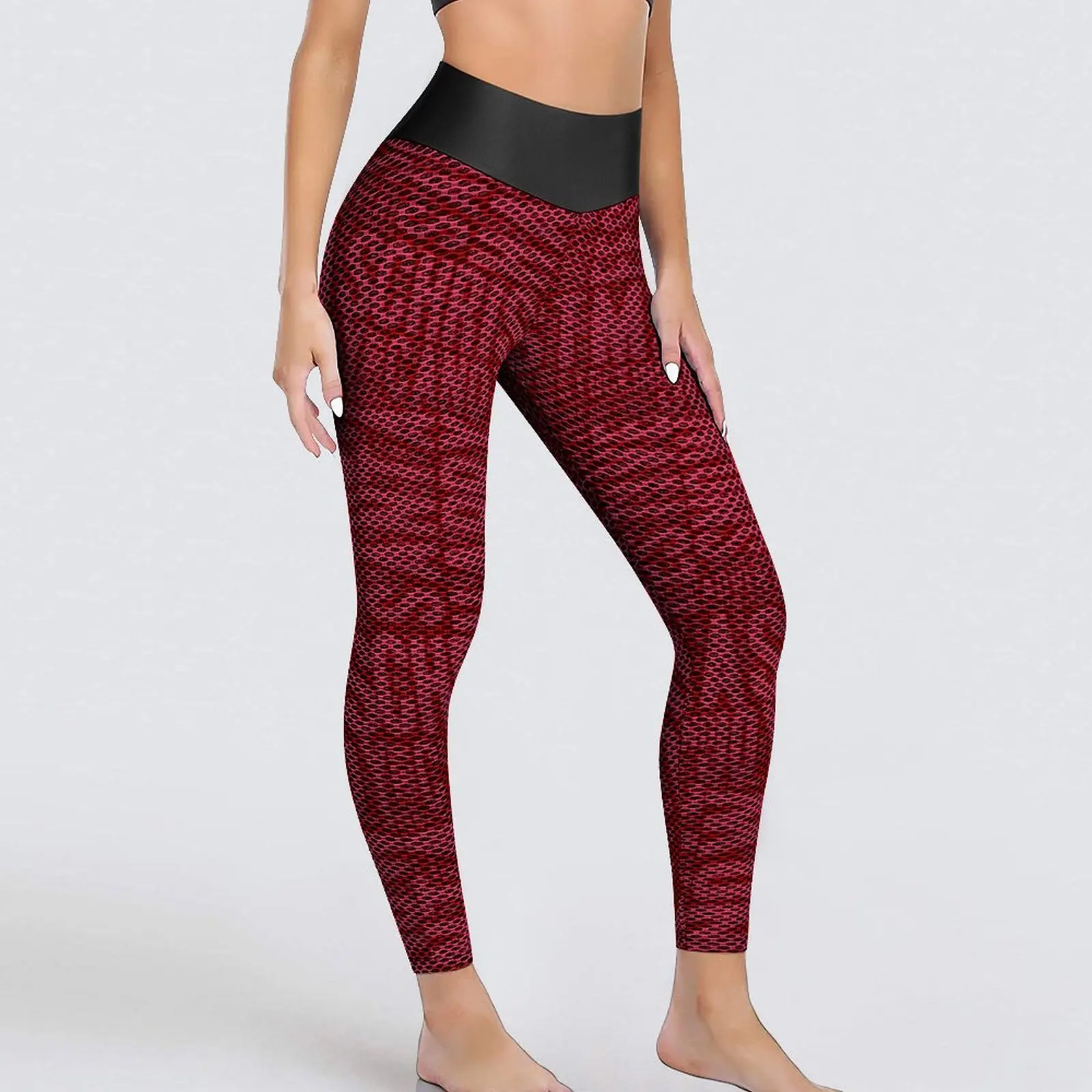 

Christmas Word Art Leggings Sexy Red and Pink Gym Yoga Pants High Waist Stretchy Sports Tights Female Elegant Print Leggins Gift
