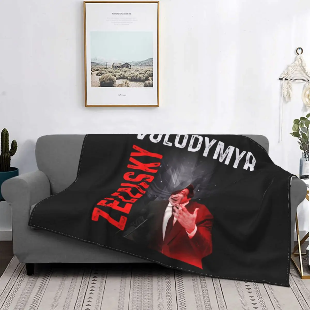 

Volodymyr Zelensky Ukraine Blankets Comfortable Soft Flannel President Throw Blanket for Couch Office Bedroom Summer Ukrainian