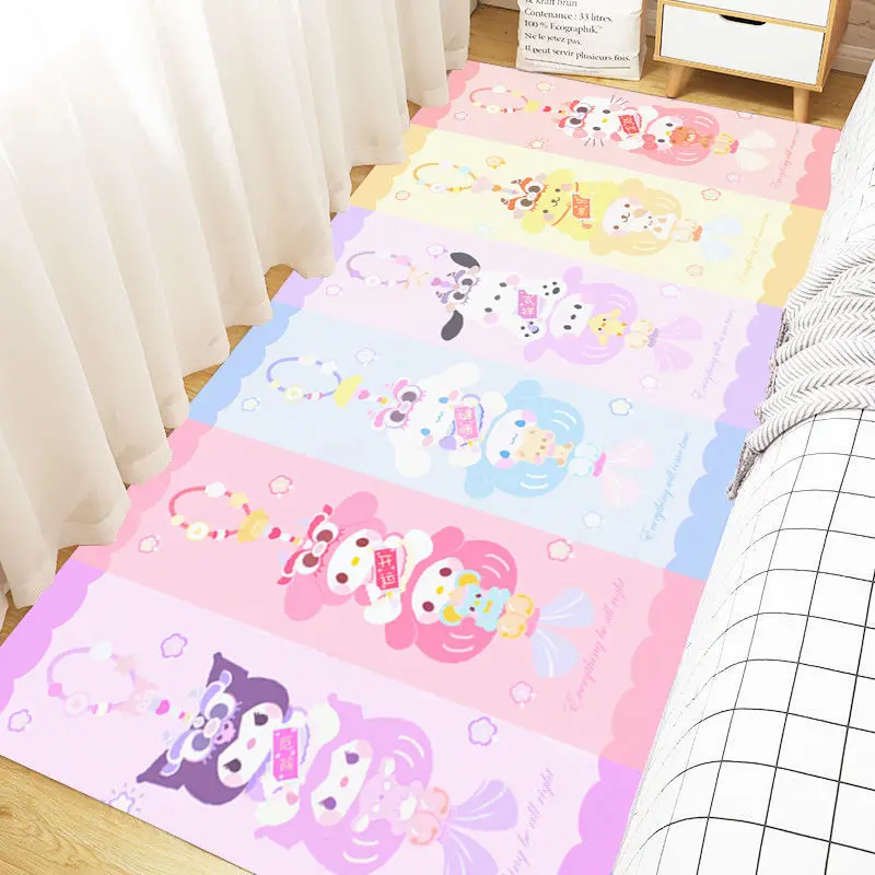 

Мультяшный большой ковер Sanrio с рисунком Hello Kitty Melody Cinnamoroll, ковер для отдыха, маленькая двойная звезда, искусственная звезда, декор для комнаты для девочек