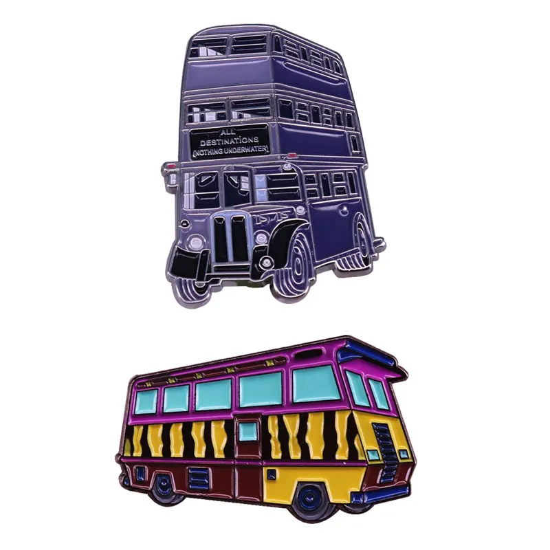 Hogwarts Knight Bus Badge, Bonitos colores Retro, Pin de solapa de autobús escolar, Sudadera con capucha, mochila, sombrero, broche, accesorios decorativos, regalo para fanáticos