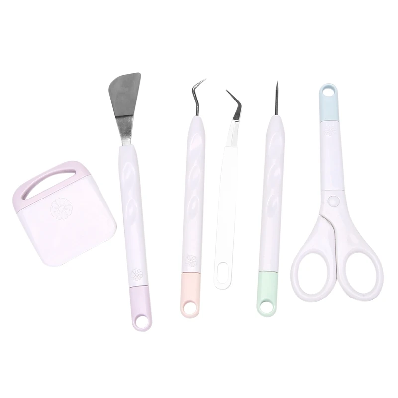 

6Pcs Craft Vinyl Weeding Tool Set Dried Flower Basic Handmade Tools DIY Kit Silhouettes Cameos Lettering Scrapbooking