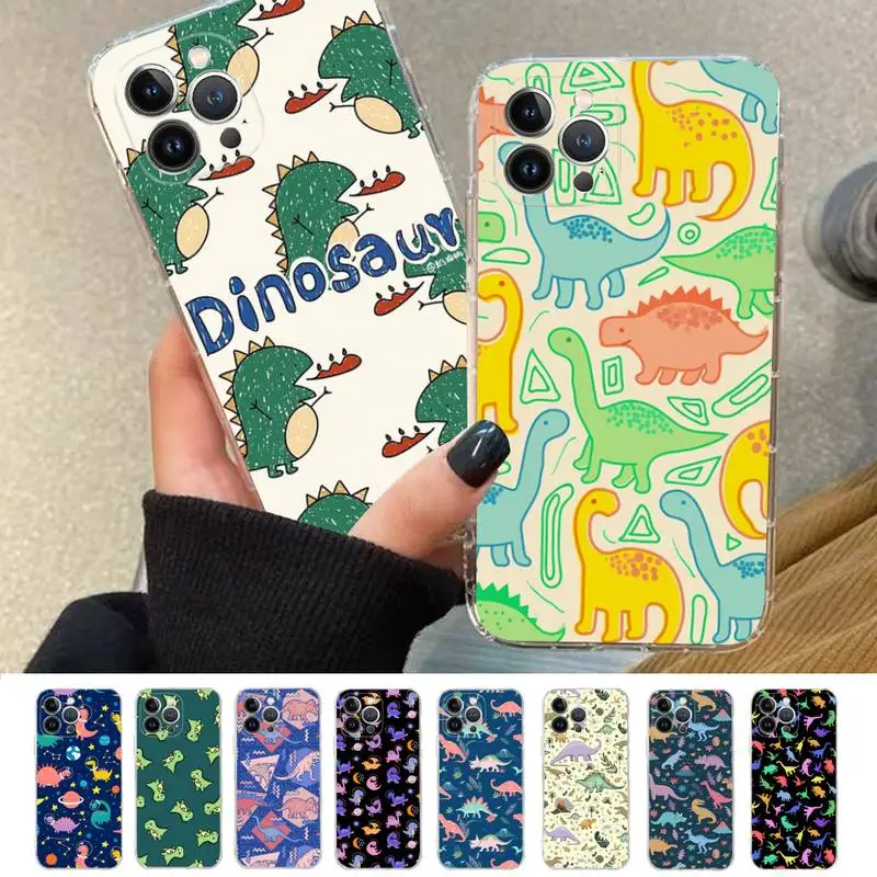 

Cute Animal Dinosaur Phone Case Silicone Soft for iphone 14 13 12 11 Pro Mini XS MAX 8 7 6 Plus X XS XR Cover