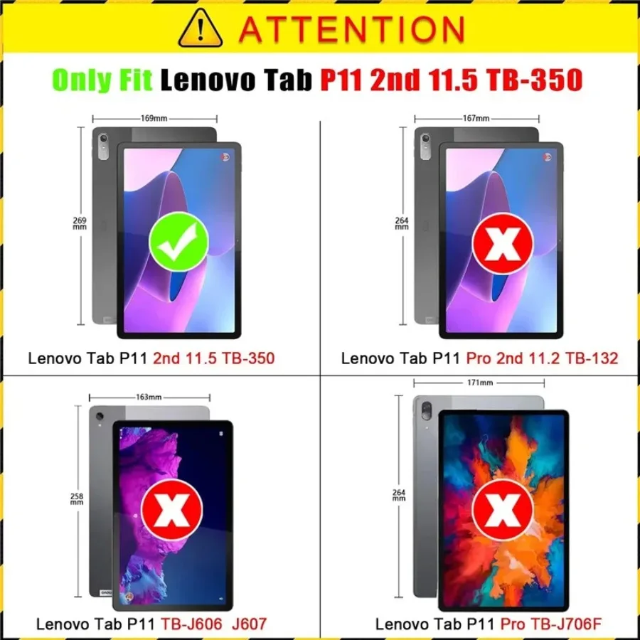 Фото Чехол для Lenovo Tab P11 2-го поколения, 2, 11,5 дюйма, с вращающейся подставкой TB350XU 360, чехол для планшета XiaoxinPad Plus 11,5 2023 №2