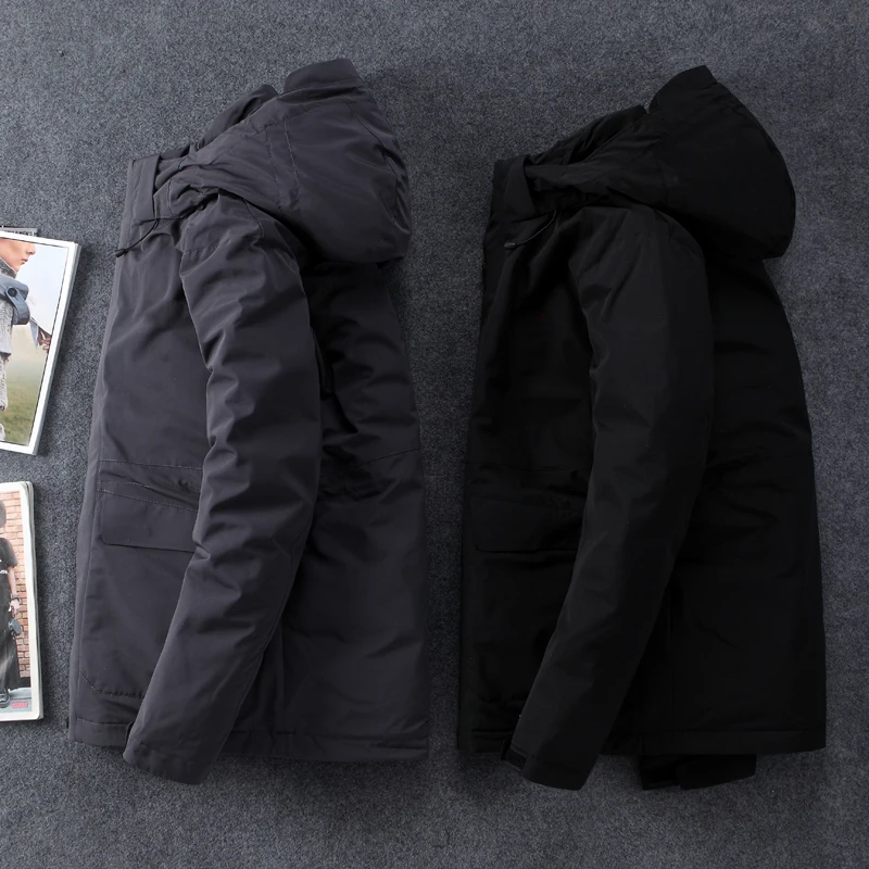 new Top Quality White Duck Down Jacket Men Thick Winter 2021 NEW Hat Detached Warm Parka Waterproof Windproof -30 Degrees 3069