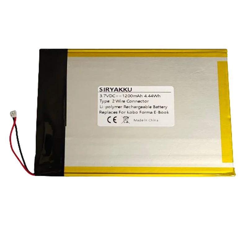 Перезаряжаемый аккумулятор 178098 для электронной книги Kobo Forma E-ink 1200 мАч 2 провода