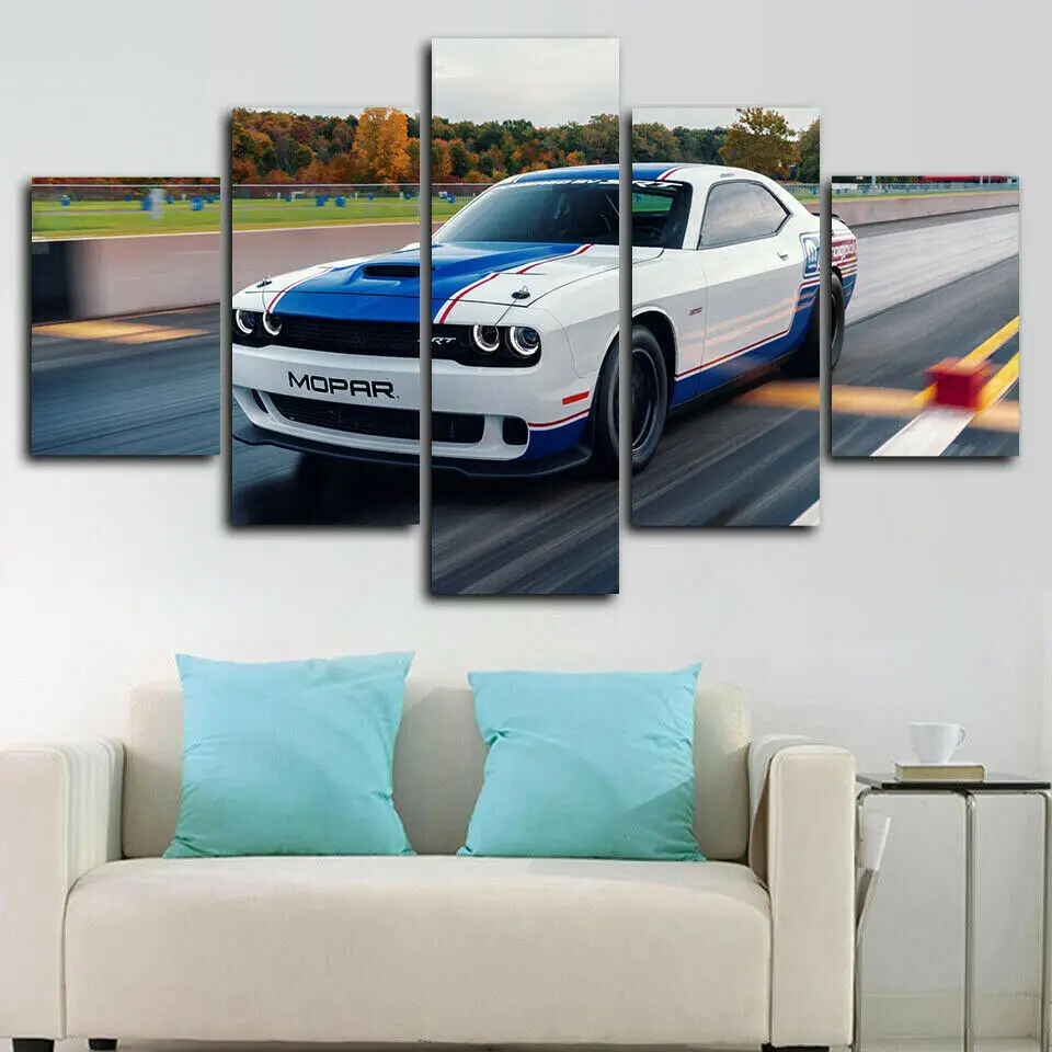 

Racing Ford Mustang Car 5 Panel Canvas Print Wall Art Poster Home Decoration HD Print Pictures Home Decor Paintings No Framed
