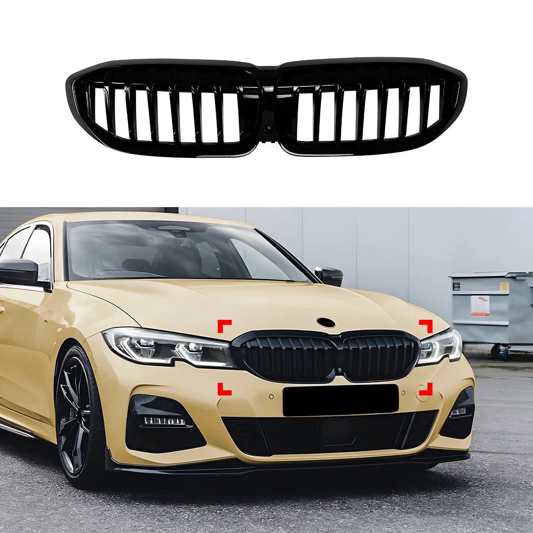 Фото Подходит для тюнинга BMW 3 серии G20 G21 G28 (до 2019-2022 гг.) — комплект решетки радиатора в стиле China Grid (однолинейный) №1