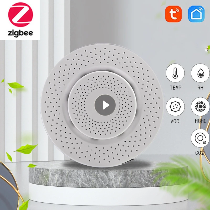 Детектор газа и дыма Zigbee 3 0 Tuya детектор с датчиком углекислого формальдегида VOC