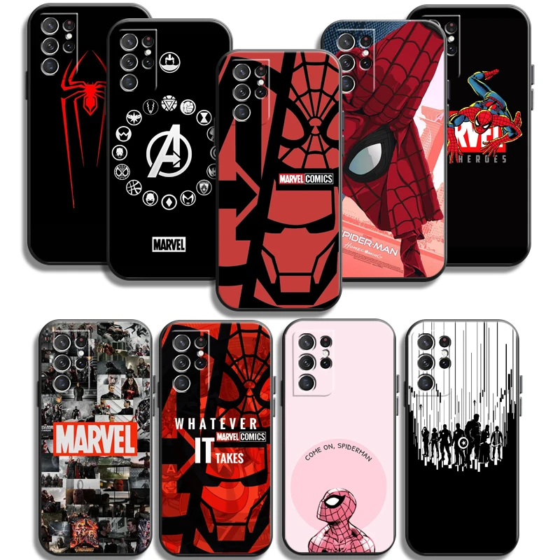 

Marvel Spiderman Phone Cases For Samsung Galaxy S20 FE S20 Lite S8 Plus S9 Plus S10 S10E S10 Lite M11 M12 Soft TPU Back Cover