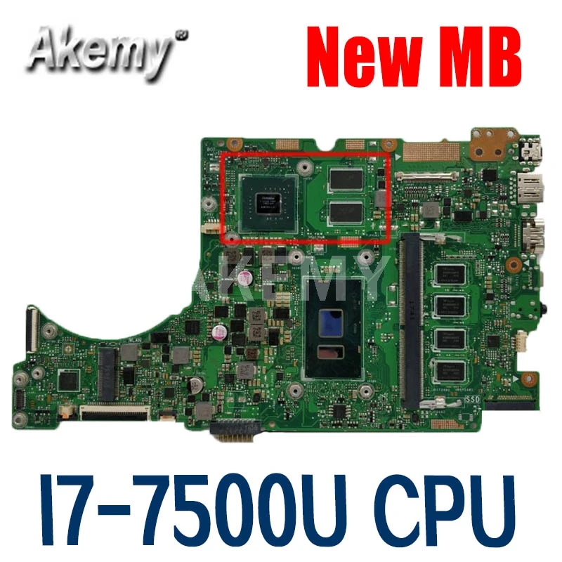 

Материнская плата для ноутбука Akemy UX410UQK 8G/I7-7500U 940M (V2G) Материнская плата ASUS UX410UQK UX410UQ UX410U (14 дюймов) 90NB0DK0-R00040