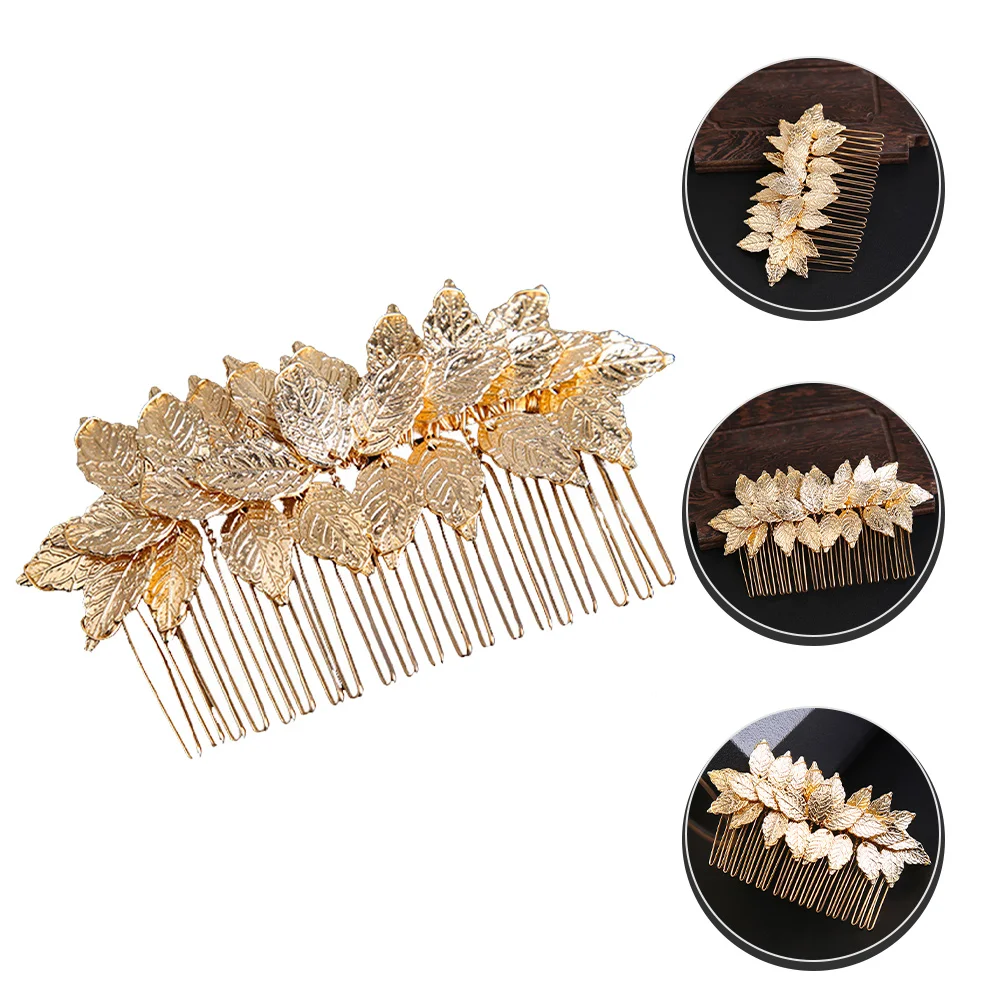 

Hair Comb Wedding Accessories Bridal Leaf Combs Flower Vintage Side Golden Bride Pieces Gold French Piece Leaves Headpiece